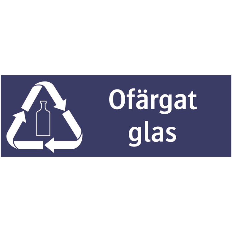 Miljösorteringsskylt: Ofärgat glas