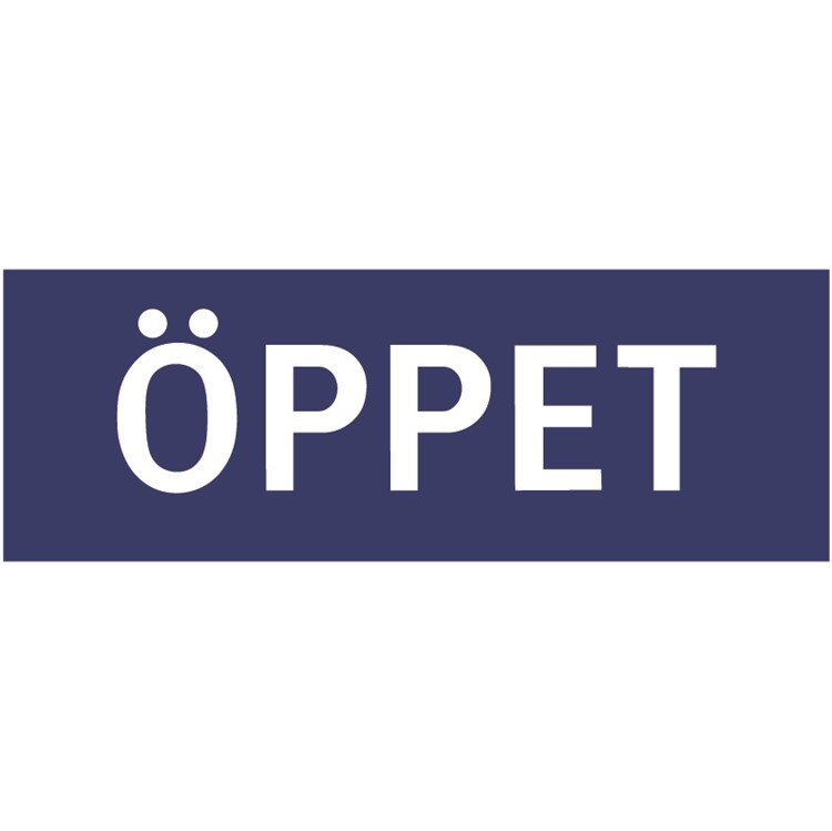 Skylt: Öppet