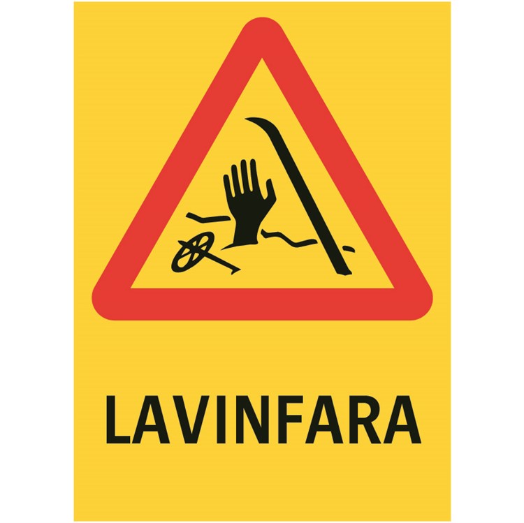 Skylt: Lavinfara