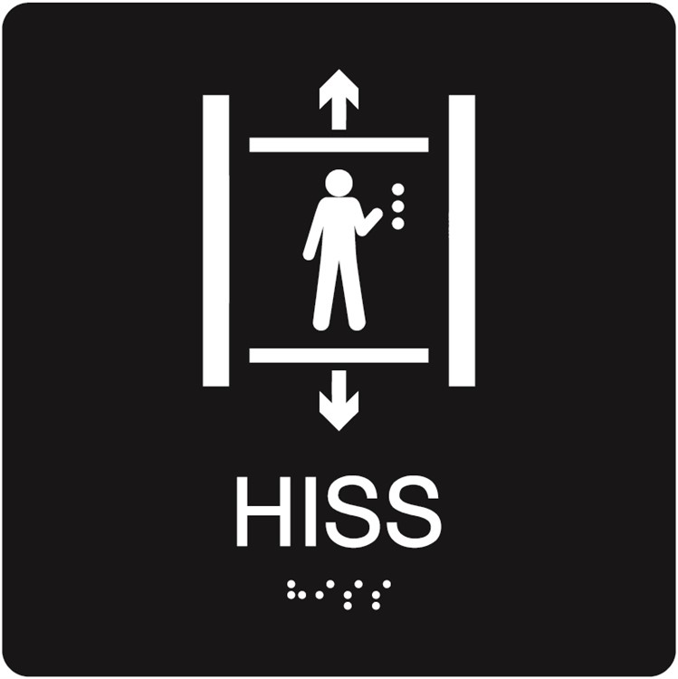 Taktil skylt: Hiss