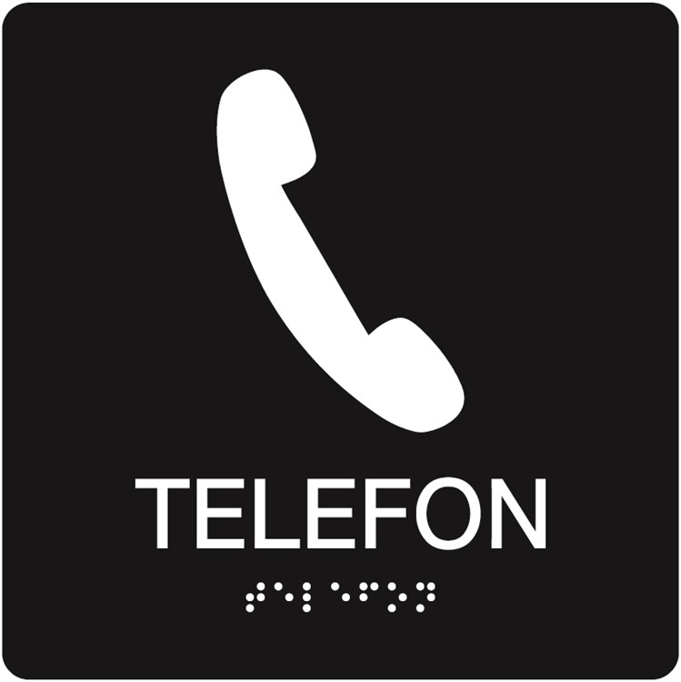 Taktil skylt: Telefon