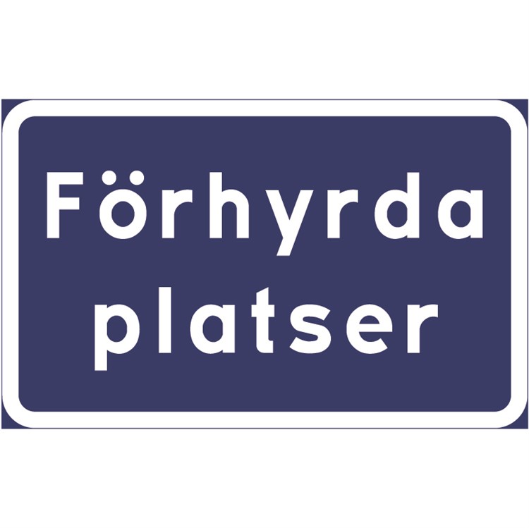 trafikmärke förhyrda platser