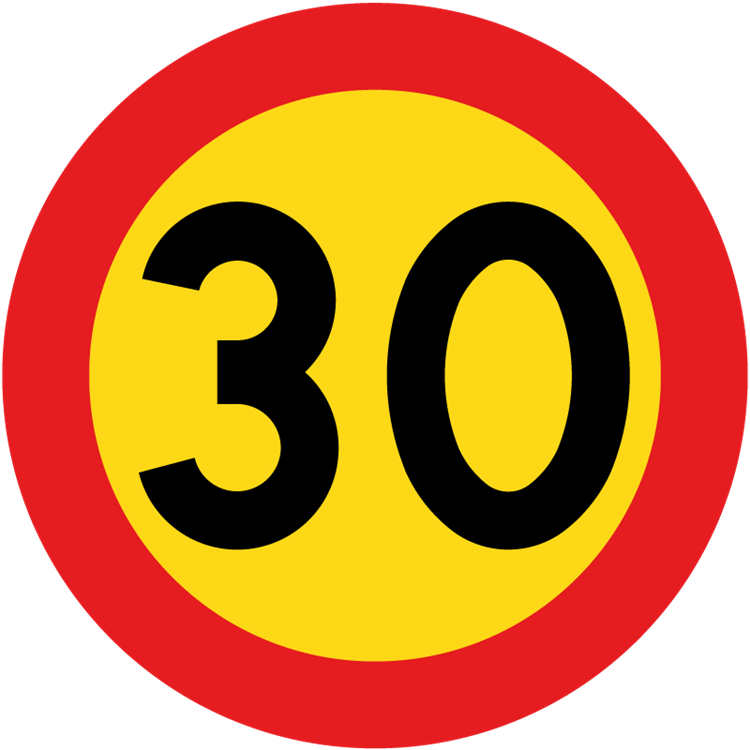 trafikmärke hastighetsbegränsning 30km/h