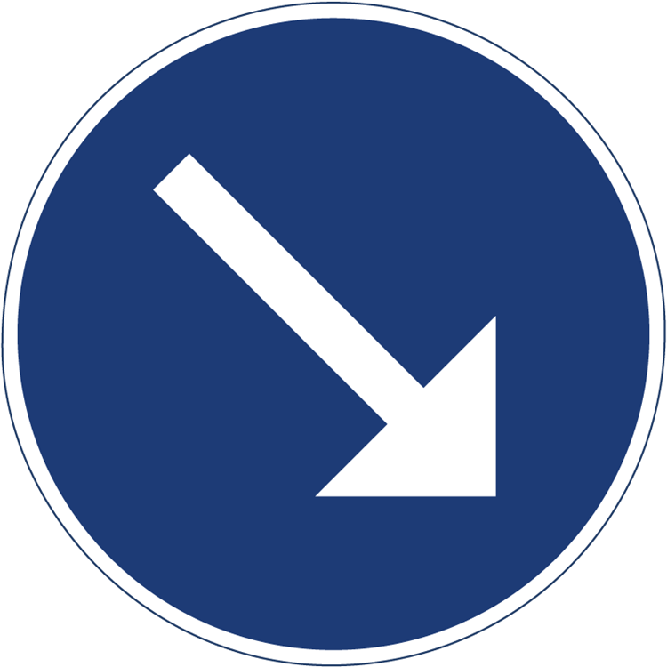 trafikmärke påbjuden körbana höger