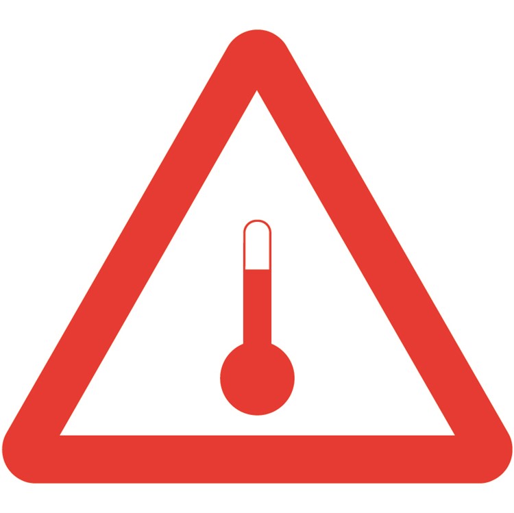 Varningsetikett: Märkning för ämnen som transporteras vid förhöjd temperatur