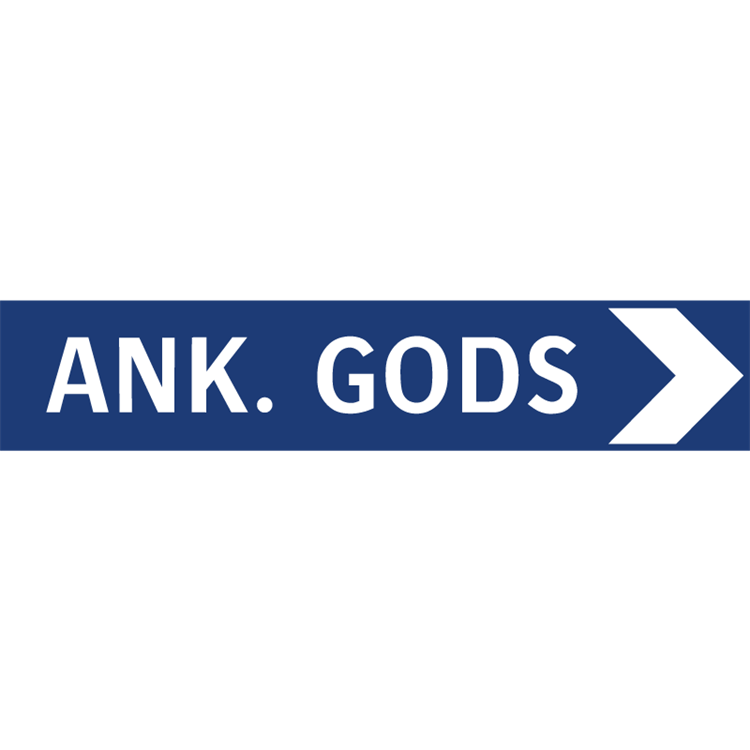 vägvisningsskylt ankommande gods (högerpil)